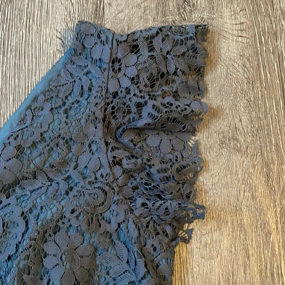 NWT new Madewell Lace feminine Flutter-Sleeve Dress in dusty Blue size 2 - Picture 6 of 11